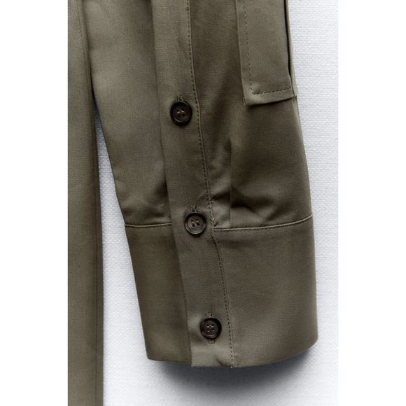 ZARA GABARDINE SHIRT DRESS SMALL MEDIUM LARGE SIZES - Picture 9 of 9